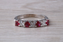 Load image into Gallery viewer, Ruby and Diamond 7 Stone 18ct White Gold Ring