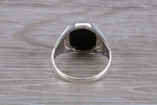 Load image into Gallery viewer, Natural Black Onyx set White Gold Signet Ring