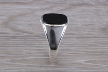 Load image into Gallery viewer, Natural Black Onyx set White Gold Signet Ring