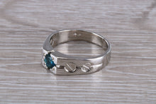 Load image into Gallery viewer, Gents London Blue Topaz set Sterling Silver Signet Ring