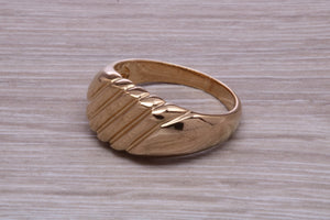 Large Patterned Yellow Gold Signet Ring