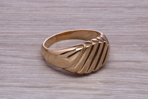 Large Patterned Yellow Gold Signet Ring