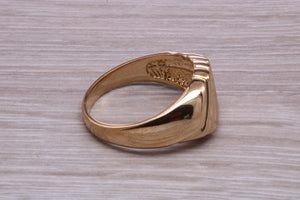 Large Patterned Yellow Gold Signet Ring