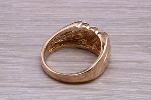 Large Patterned Yellow Gold Signet Ring