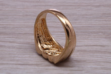 Load image into Gallery viewer, Large Patterned Yellow Gold Signet Ring