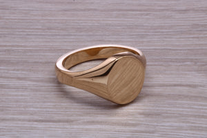 Chunky Oval Yellow Gold Signet Ring