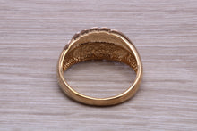 Load image into Gallery viewer, Large Patterned Yellow Gold Signet Ring