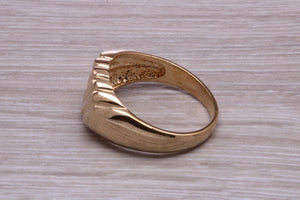 Large Patterned Yellow Gold Signet Ring