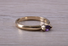 Load image into Gallery viewer, Dainty Marquise cut Amethyst set Yellow Gold Ring