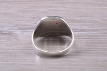 Load image into Gallery viewer, Ruby set Sterling Silver Signet Ring