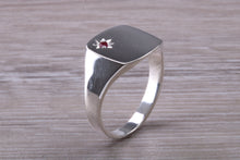 Load image into Gallery viewer, Ruby set Sterling Silver Signet Ring