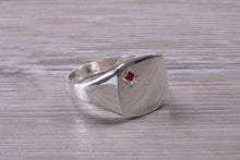 Load image into Gallery viewer, Ruby set Sterling Silver Signet Ring