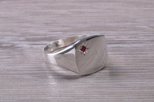 Ruby set Sterling Silver Signet Ring