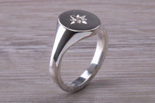 Load image into Gallery viewer, Chunky Oval Faced Diamond set Signet Ring in Silver