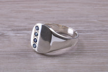 Load image into Gallery viewer, Blue Sapphire set Signet Ring