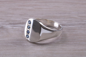 Blue Sapphire set Signet Ring