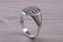 Load image into Gallery viewer, Blue Sapphire set Signet Ring