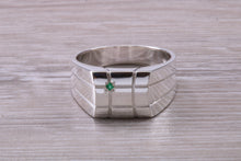 Load image into Gallery viewer, Emerald set Chunky Signet Ring