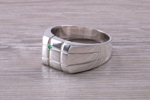 Emerald set Chunky Signet Ring