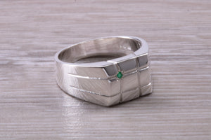 Emerald set Chunky Signet Ring