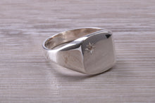 Load image into Gallery viewer, Chunky Round cut Diamond set Signet Ring