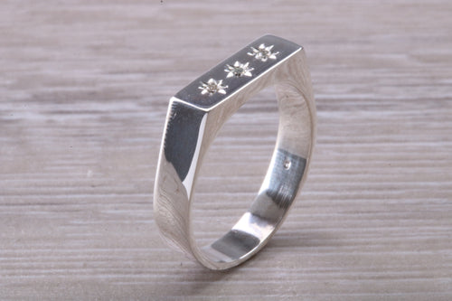 Diamond set Unisex Signet Ring