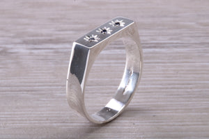 Sapphire set Unisex Signet Ring