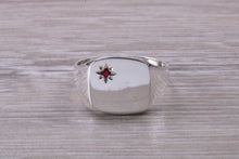 Load image into Gallery viewer, Ruby set Sterling Silver Signet Ring