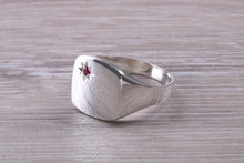 Load image into Gallery viewer, Ruby set Sterling Silver Signet Ring