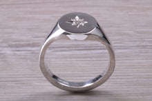 Load image into Gallery viewer, Chunky Oval Faced Diamond set Signet Ring in Silver