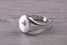 Load image into Gallery viewer, Chunky Oval Faced Diamond set Signet Ring in Silver