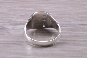 Blue Sapphire set Signet Ring