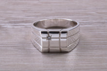 Load image into Gallery viewer, Chunky 10 Pointer Diamond set Signet Ring