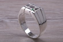 Load image into Gallery viewer, Emerald set Chunky Signet Ring