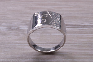 Large Personalised Diamond set Signet Ring