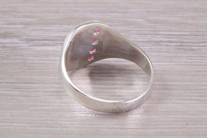 Four Natural Rubies set Signet Ring