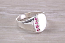 Load image into Gallery viewer, Four Natural Rubies set Signet Ring