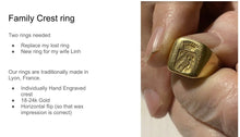 Load image into Gallery viewer, Ladies Family Coat Of Arms Rings Made From 18ct Yellow Gold