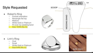 Ladies and Gents Family Coat Of Arms Rings in 950 Grade Platinum