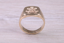 Load image into Gallery viewer, Chunky Prince of Wales Feathers Signet Ring in Solid Yellow Gold