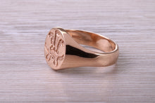 Load image into Gallery viewer, Chunky 18ct Rose Gold Prince of Wales Feathers Signet Ring