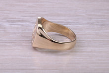 Load image into Gallery viewer, Chunky Prince of Wales Feathers Signet Ring in Solid Yellow Gold