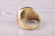 Load image into Gallery viewer, Heavy and Chunky Family Crest Signet Ring Made From Solid Yellow Gold