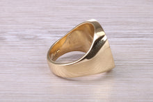 Load image into Gallery viewer, Heavy and Chunky Family Crest Signet Ring Made From Solid Yellow Gold