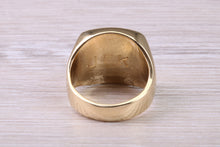 Load image into Gallery viewer, Heavy and Chunky Family Crest Signet Ring Made From Solid Yellow Gold