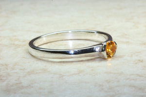Natural Citrine Gemstone Ring.Sterling Silver.Perfect 16th,18th,21st birthday or Anniversary Gift.Promise Ring,Dress Ring,Statement Ring.