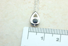 Load image into Gallery viewer, Natural Blue Sapphire Necklace.Real Silver Sapphire Pendant and Chain.September birthstone,Taurus Zodiac Gemstone.16th,18th,21st Present.