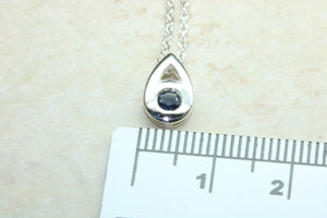 Natural Blue Sapphire Necklace.Real Silver Sapphire Pendant and Chain.September birthstone,Taurus Zodiac Gemstone.16th,18th,21st Present.