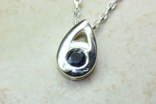Load image into Gallery viewer, Natural Blue Sapphire Necklace.Real Silver Sapphire Pendant and Chain.September birthstone,Taurus Zodiac Gemstone.16th,18th,21st Present.