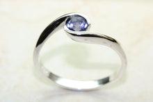 Load image into Gallery viewer, Natural Iolite Gemstone Ring.Sterling Silver Iolite Ring.16th,18th,21st birthday or Anniversary,Promise,Dress or Statement Ring.